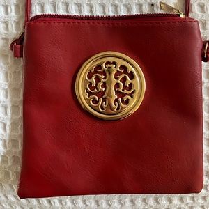 Red purse with design